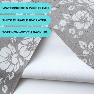 High Quality Eco-Friendly Durable Oilproof Waterproof Floral Printed PVC Polyester Gold Silver Embossed Blend Nonwoven - Product Image 3