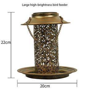 Mangeoire à oiseaux en métal faite à la main à énergie solaire - Mangeoire à colibris de qualité supérieure imperméable, éclairage de 6 à 12 heures, jardin extérieur - Product Image 6