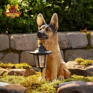 Lindo perro escultura de resina pintado a mano de pastor alemán bebé perro estatua - Product Image 5