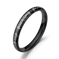 Bague en acier inoxydable gravée « Keepfuckinggoing » inspirante, durable et tendance pour la motivation et le style au quotidien