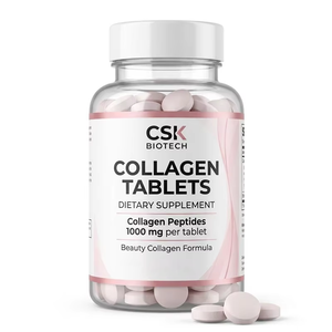 Comprimés de collagène, peptides de collagène hydrolysés de type I et III, riches en protéines, éclaircissants pour la peau, 500-1000 mg, complément nutritionnel pour la peau, OEM - Product Image 1