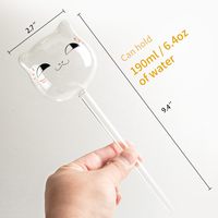 Globes d'arrosage des plantes Jardinière à arrosage automatique Insert Pointes de verre Soufflé à la main Ampoules d'eau automatiques claires Forme de chat automatique