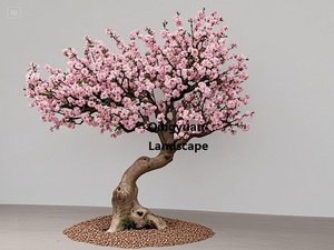 Nouvel an chinois artificiel fleur de prunier 2M de haut <span class=keywords><strong>Mei</strong></span> <span class=keywords><strong>Hua</strong></span> avec des fleurs roses coupe-vent pour la décoration de centre commercial extérieur tailles personnalisées - Product Image 5