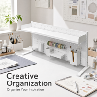 Étagère de bureau en métal blanc en gros, organisateur perforé pour espace de travail, unités de rangement de bureau DIY pour l'étude
