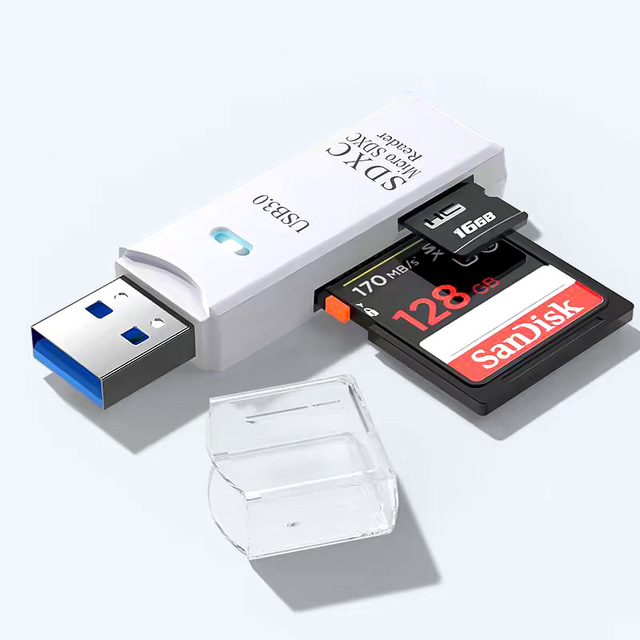 High-speed Plug Play Multi-Function All-In-One External USB3.0 SD/TF Card Reader for Camera Mobile Phone & Computer