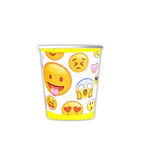 Ensemble de décoration en papier pour fête d'expression emojis gobelets en papier vaisselle jetable pour fête d'anniversaire service personnalisé