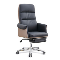 Chaise de bureau de direction en cuir de luxe moderne, confortable et ergonomique, inclinable pour la pause déjeuner, idéale pour les PDG
