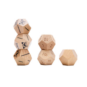 Prix d'usine en gros, dés en bois polyédriques de 2,5 cm, logo personnalisé, motifs, numéros, naturels, vierges, D12, durables pour les jeux de dés - Product Image 2