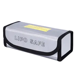 185*75*60mm feuerfeste explosions geschützte Batterie lades chutz tasche mit Silikon-und Glasfaser material Lipo Battery Safe Bag