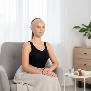 Bandage de soutien ergonomique pour le menton et les oreilles après chirurgie, très bien noté, contrôle de l'enflure, ajustement confortable - Product Image 3