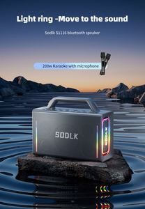 SODLK S1116 Altoparlante Portatile Wireless da 200W <span class=keywords><strong>con</strong></span> 2 Microfoni Wireless, Sistema PA RGB LED per <span class=keywords><strong>Karaoke</strong></span> e Feste all'Aperto - Product Image 3