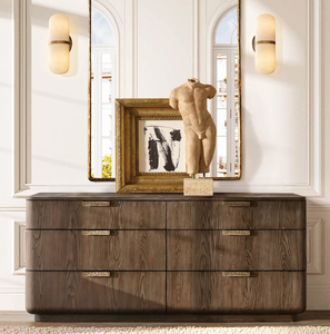 Cómoda CIRO de 6 cajones, muebles modernos de alta gama de madera de roble para dormitorio y sala de estar - Product Image 4