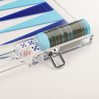 Luxe Lucite Backgammon Set Chips Tasses Pratique Clair Acrylique Backgammon Set Jouer Jeu Table Décor Jeu pour La Famille