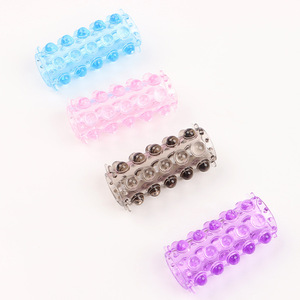 Anillo para pene con 30 bolas en rosa, morado, azul, transparente y negro, de goma suave, para prolongar la duración del sexo, para uso adulto. - Product Image 4