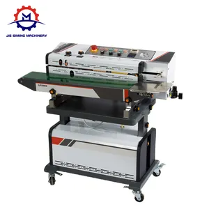 Vertical Continuous Air Suction Band vacuum Sealer with date printing