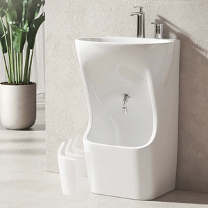 Lavabo sur pied rectangulaire peint à la main pour salle de bain, avec robinet monotrou, idéal pour le lavage des mains et des pieds à la maison ou en appartement (<span class=keywords><strong>Wuzu</strong></span> musulman) - Product Image 3