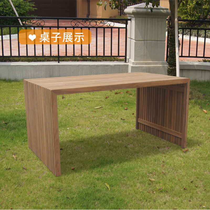 Solid wood rectangular table