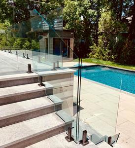 Collier <span class=keywords><strong>de</strong></span> serrage moderne en acier inoxydable noir mat pour clôture <span class=keywords><strong>de</strong></span> piscine extérieure, balustrade, main courante, escalier, balcon, quincaillerie <span class=keywords><strong>de</strong></span> garde-corps en verre - Product Image 5