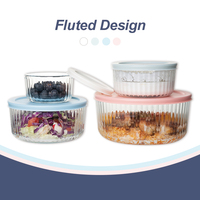 Boîte à lunch empilable en verre borosilicate de haute qualité, récipients de préparation des repas, sans BPA, compatible micro-ondes, compatible lave-vaisselle, hermétique