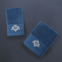 Wholesale Premium Custom White Dark Grey Cotton Terry Bath Spa Towel Two Piece Salon Set Towels logo