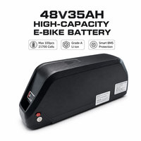 21700 Hailong 48V 35Ah Baterai Ebike Down Tube Lithium dengan BMS 150A dan Steker 6 Pin untuk Sepeda Listrik