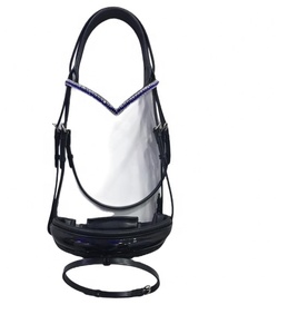 Brida Anatómica de Cuero y Cristal Hecha a Mano, Elegante, Suave y Ajustable, para Exhibición, Entrenamiento y Actuación Ecuestre - Product Image 2