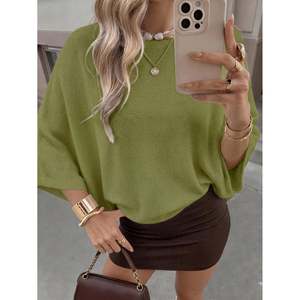 Suéter Oversize con Cuello Barco y Mangas Murciélago Blanco XXS para Mujer - Product Image 1