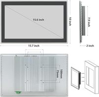 Nouvel écran tactile capacitif multi-touch industriel de 15,6 pouces, moniteur PC embarqué sous Windows 11, écran IP65, affichage tactile 10 points, usage professionnel
