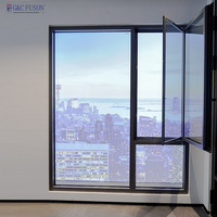 Ventanas Abatibles de Aluminio Fuson, Modernas, Resistentes a Huracanes, con Certificación CE, Marco Delgado, Aislamiento Acústico, Gran Venta