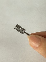 JadeNail Brocas de Carburo para Uñas, Forma de Barril Grande, Punta Plana, Plateadas, para Pulir Puntas de Uñas Acrílicas, Buena Concentricidad, Diámetro de Vástago 3/32