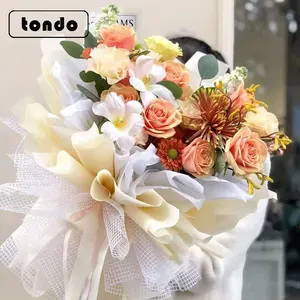 Tondo 2021 50cm * 5yards koreanische blume verpackung Net Deco Mesh rolle For Gift Bouquet Wrapping