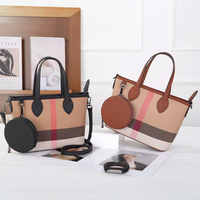 Großhandelsprodukte Chinesische Trendige Handtaschen für Frauen Luxuriöse Karierte Tragetasche Schulter-Crossbody-Tasche aus Jute