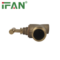 Robinet d'eau en laiton jaune IFAN, vente en gros d'usine, robinet d'arrêt 1/2" 3/4"