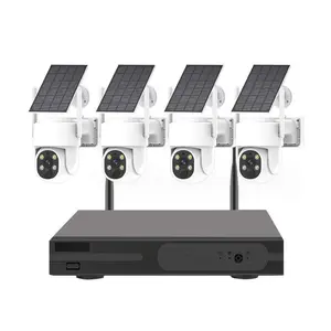 太阳能电池板监控WIFI户外夜视家庭安全闭路电视PT摄像机套件价格