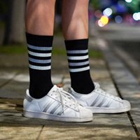 Chaussettes personnalisées High Crew Chaussettes de sport de rue lumineuses et brillantes pour la sécurité nocturne à vélo