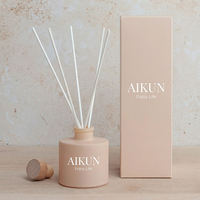 Aikun – Diffuseur à bâtonnets 100 ml rose mat, parfum personnalisé longue durée, sans moisissure, faible MOQ, pour chambre à coucher – Coffret cadeau pour la décoration intérieure