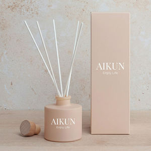 Aikun Low MOQ Home Decor Store Long Lasting Custom Scent Zero Mold Cost Matte Pink Pack 100ml <b>Reed</b> <b>Diffuser</b> Box Set for Bedroom - Product Image 1