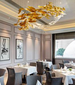 Luminaire de Plafond Soufflé Led Teinté Déco Suspendu Grands Lustres d'Art Lampe en Osier Moderne Cristal Orme Suspension Luminaires - Product Image 5