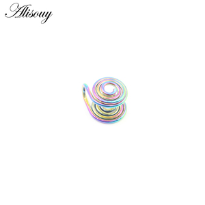Alisouy, 2 uds., <span class=keywords><strong>espiral</strong></span> <span class=keywords><strong>de</strong></span> acero inoxidable, sin <span class=keywords><strong>labio</strong></span> perforado, Labret, anillos <span class=keywords><strong>para</strong></span> tabique nasal, Clip, cartílago, hélice, pendientes <span class=keywords><strong>para</strong></span> trago, joyería <span class=keywords><strong>para</strong></span> el cuerpo - Product Image 5