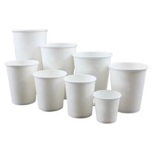 Vasos de Papel Desechables Blancos de Pared Simple de 8oz, 12oz, 16oz y 22oz para Bebidas Calientes/Frías, Café, Té, Uso en Fiestas, Venta al Por Mayor - Product Image 2