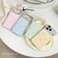 Coque de téléphone antichoc en TPU premium à motif pois et nœud papillon color-block pour iPhone 17 Pro Max et iPhone 13, style doux et délicat
