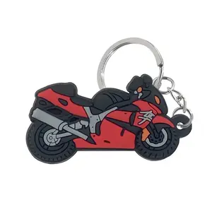 Gantungan kunci sepeda Motor kartun PVC, gantungan kunci karet sepeda Motor kreatif, liontin PVC bagian mobil