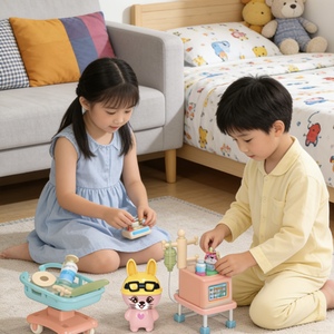 Ensemble de jeu de rôle Docteur pour clinique vétérinaire avec effets lumineux et sonores, en ABS écologique, <span class=keywords><strong>jouet</strong></span> médical éducatif pour filles - Product Image 4