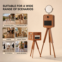 Machine à photos portable vintage avec imprimante, design en bois, pour location événementielle (mariages, fêtes)