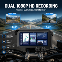 Aoocci C6 Pro IP67 Anti-diefstal Dual 1080P motorfiets dashcam 6,25 inch draadloze CarPlay motor GPS navigatie slimme recorder