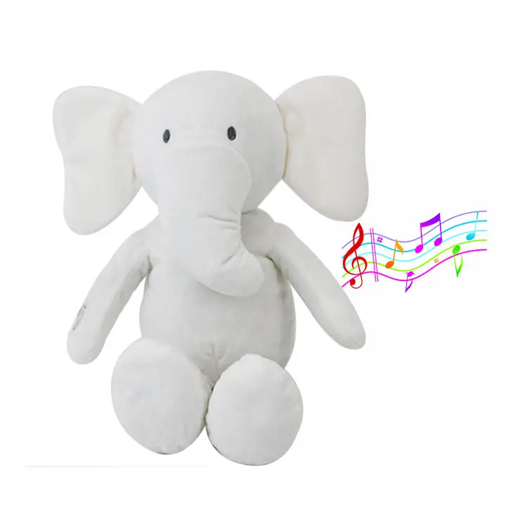 Light up Electric Musical Stuffed Animal Cute Soft Cartoon Elephant Plush Toy for baby
