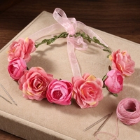 Couronne de fleurs pour demoiselle d'honneur, bandeau de mariage, guirlande de cheveux, coiffe bohème, bandeaux floraux de mariée