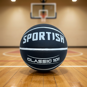 Ballon de basket taille 7 noir – Construction en caoutchouc durable pour une adhérence et un rebond supérieurs, conçu pour le jeu en intérieur et en extérieur - Product Image 3