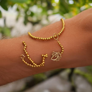 E295-B200-0212G <b>Gold</b> Plated Zinc Alloy Classic Fashion <b>Beaded</b> <b>Bracelet</b>-Gift - Product Image 3