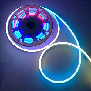 DC12V Silicone 7X13mm/8X16mm RGB LED Neon Light Strips IP67 Rating Double-layer Coating 100m Length for Mall Decoration Signs - Product Image 1